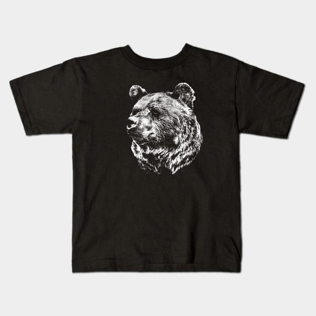 Brown bear Kids T-Shirt by Guardi